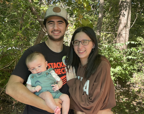 Young parents and baby